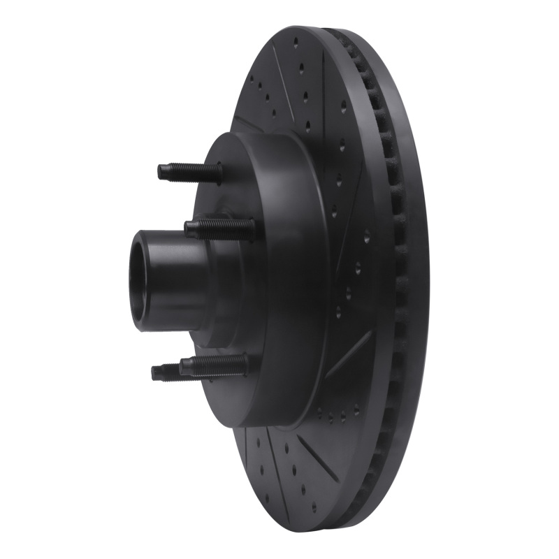 Ford E-150 Brake Rotor (1) - Front Right - R1 Concepts - Drilled & Slotted - Black - `04-`06